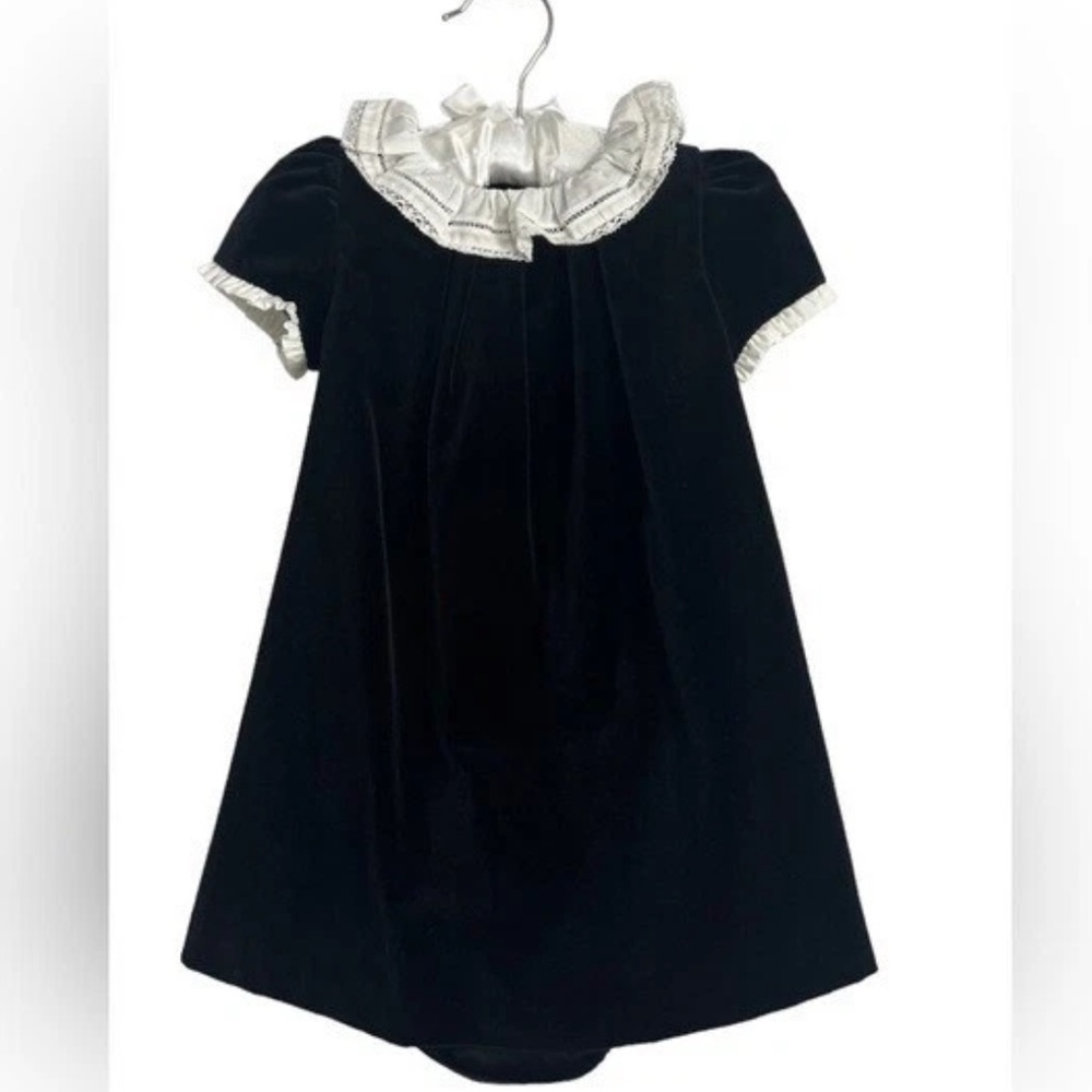 Edgehill Collection Dark Green Velvet Kids Formal Dress